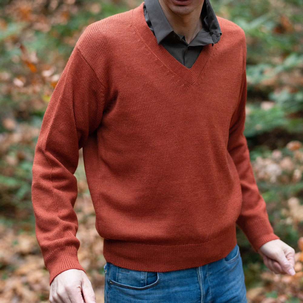 Little Maille - Pull col V homme café
