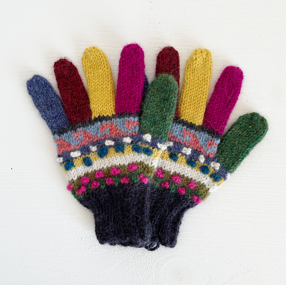 Gants enfants "pompoms" 4 - 8 ans