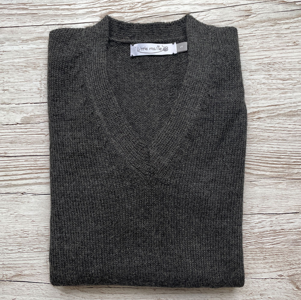 Little Maille - Pull col V homme anthracite