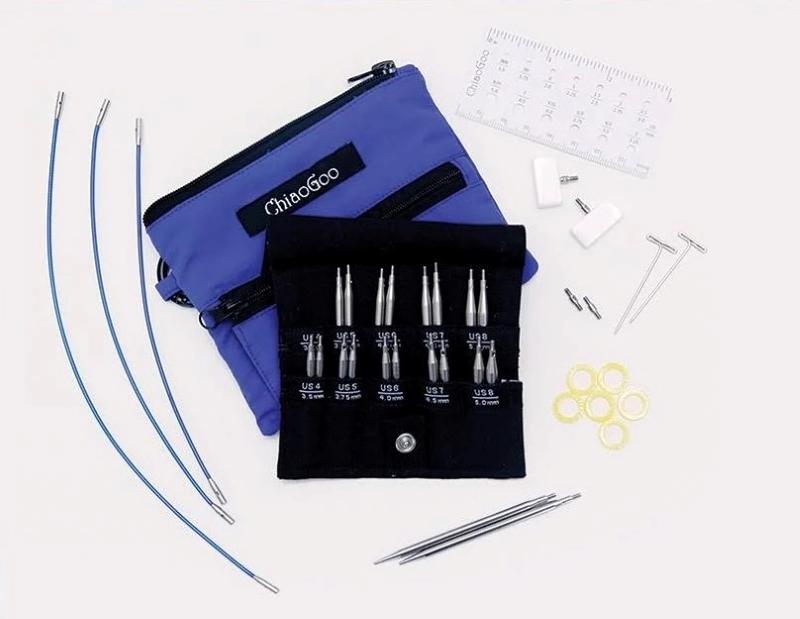 Set d'aiguilles interchangeables Twist Shorties Small Bleu (3,5 - 5 mm) - ChiaoGoo