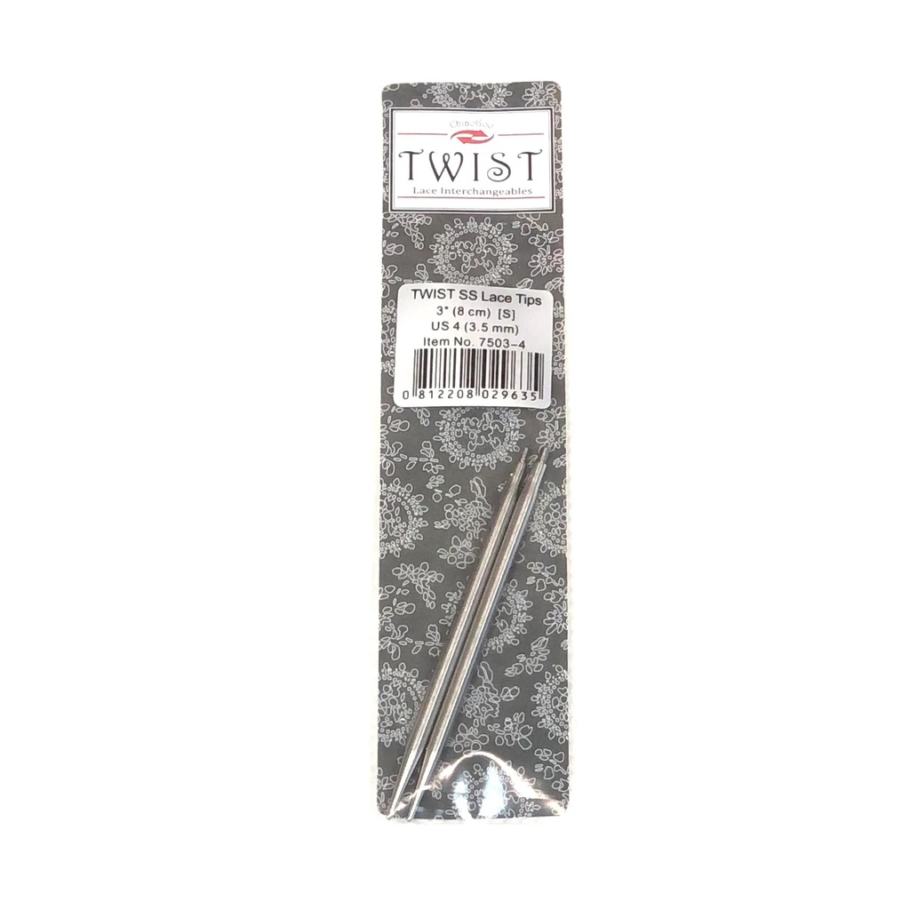 Aiguilles interchangeables Twist SS Lace Small 8 cm (3,5 - 5 mm) - ChiaoGoo