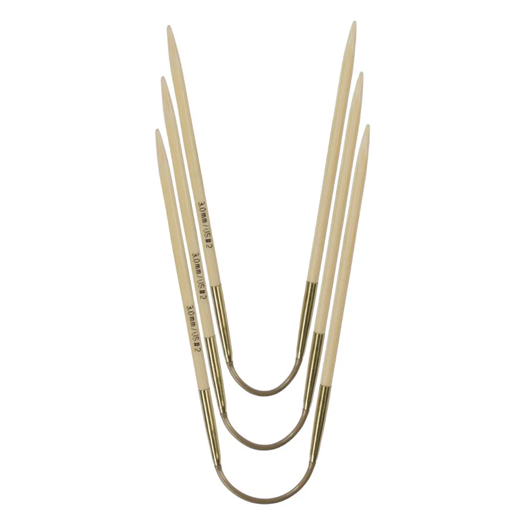 Set d'aiguilles flexibles double pointes CraSyTrio bambou 24 cm - Addi (2.5 mm)