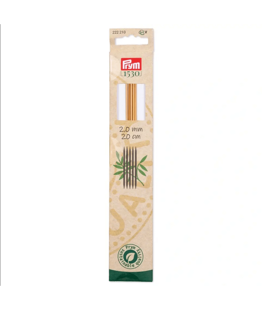 Prym - Aiguilles doubles pointes bambou 15 cm (2.5 mm)