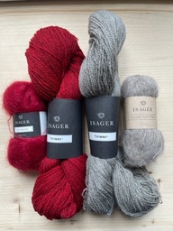 KIT Lace Loop Sweater  (L, Gris/Rouge)