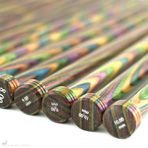 Aiguilles droites en bois naturel 40 cm - Knit Pro (5 mm)