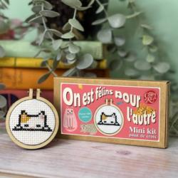 Mini Kit Point de Croix (On est félins pour l'autre)