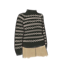 Kit Mikala Sweater - Le Knit (Bottle Green-Beige, S)
