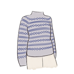 Kit Mikala Sweater - Le Knit (Grey-Navy blue, XXS-XS)