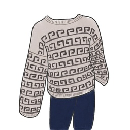 Kit Athene Sweater - Petite Knit (Ecru/Gris foncé, 2XL-3XL)