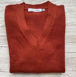 Little Maille - Pull col V homme terracotta